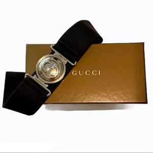 SOLD Gucci Monogram GG Buckle and Elastic Belt